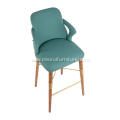 Italian light luxury light green bar chair